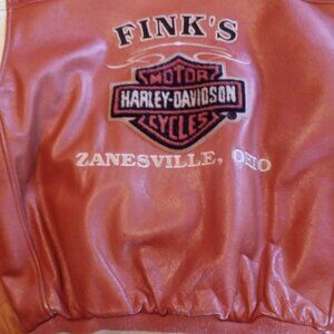 Leather Harley-Davidson Jacket, mens medium, brownish orange and tan.